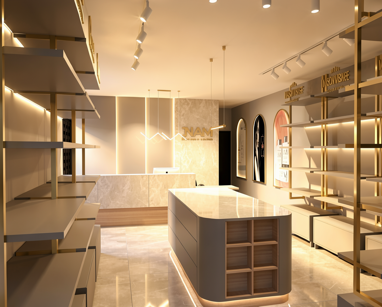 Área de atendimento e showroom da Distribuidora JNAM