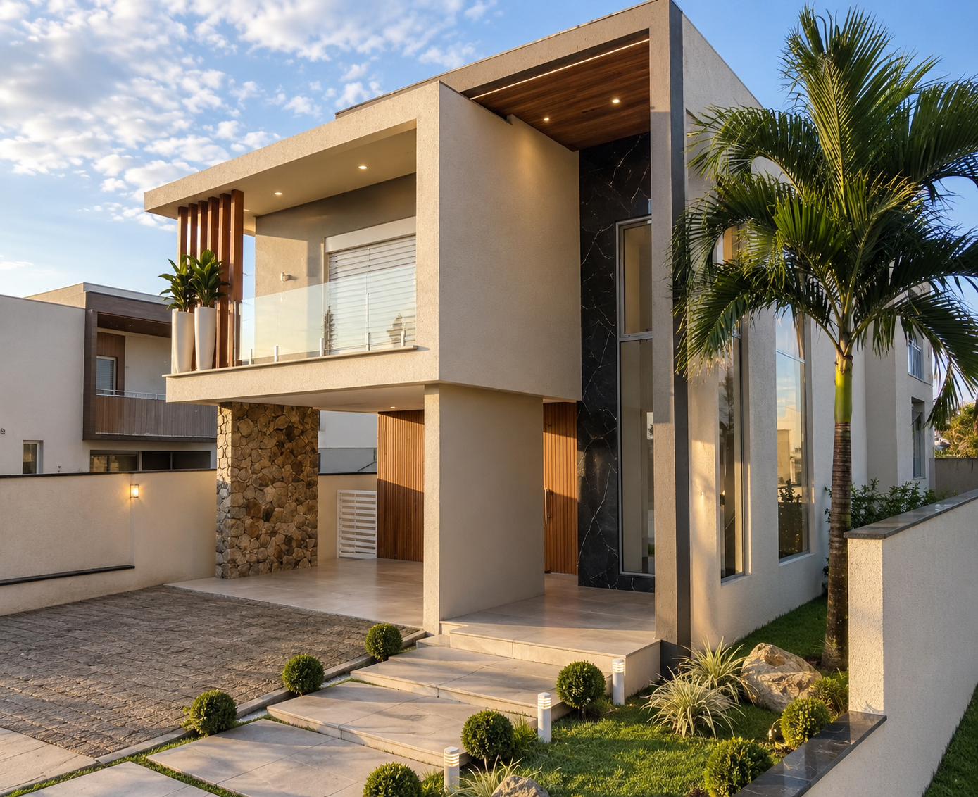 Fachada principal da Residência P e F
